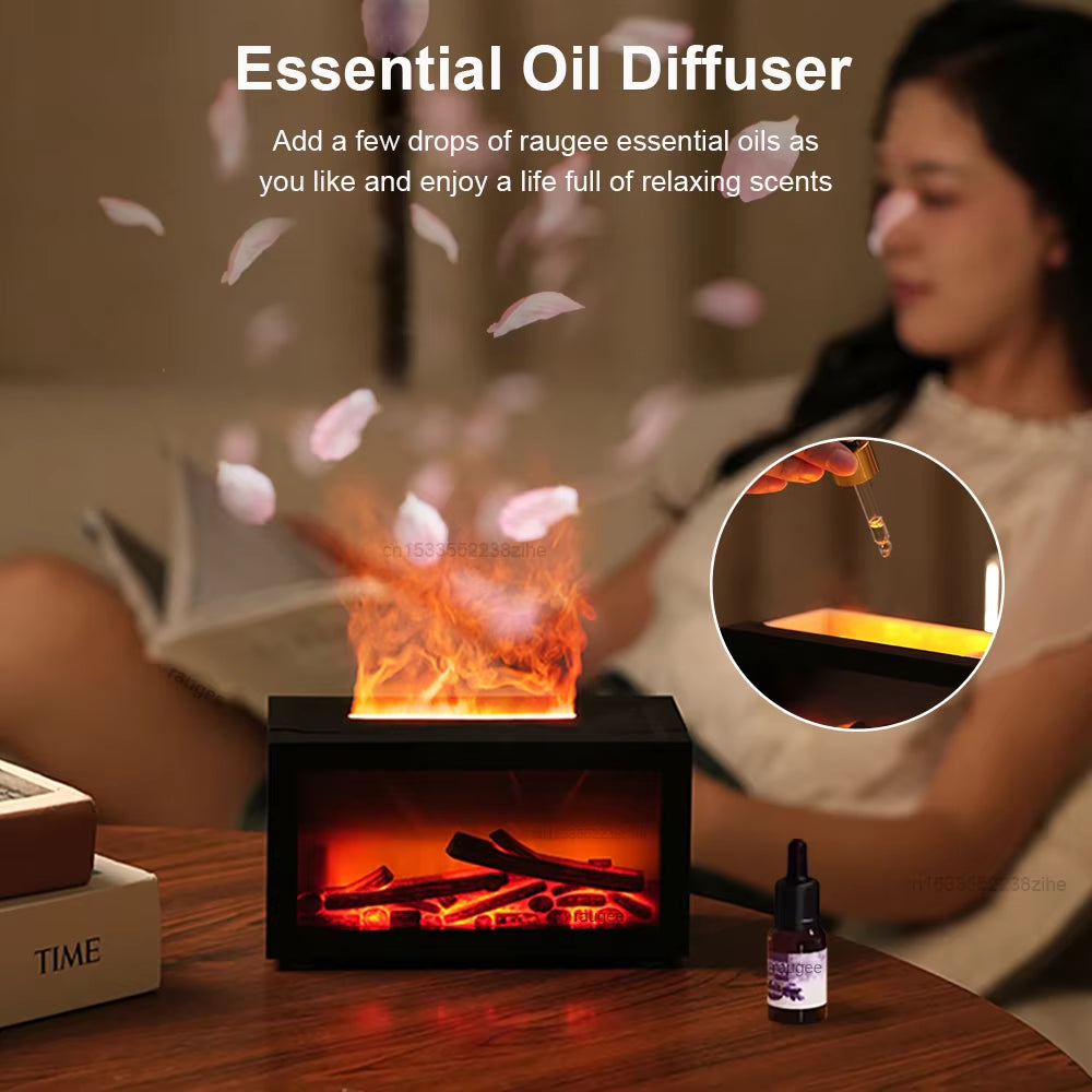 Air Aroma Flame Humidifier: Home Aromatherapy Fragrance Diffuser with LED Night