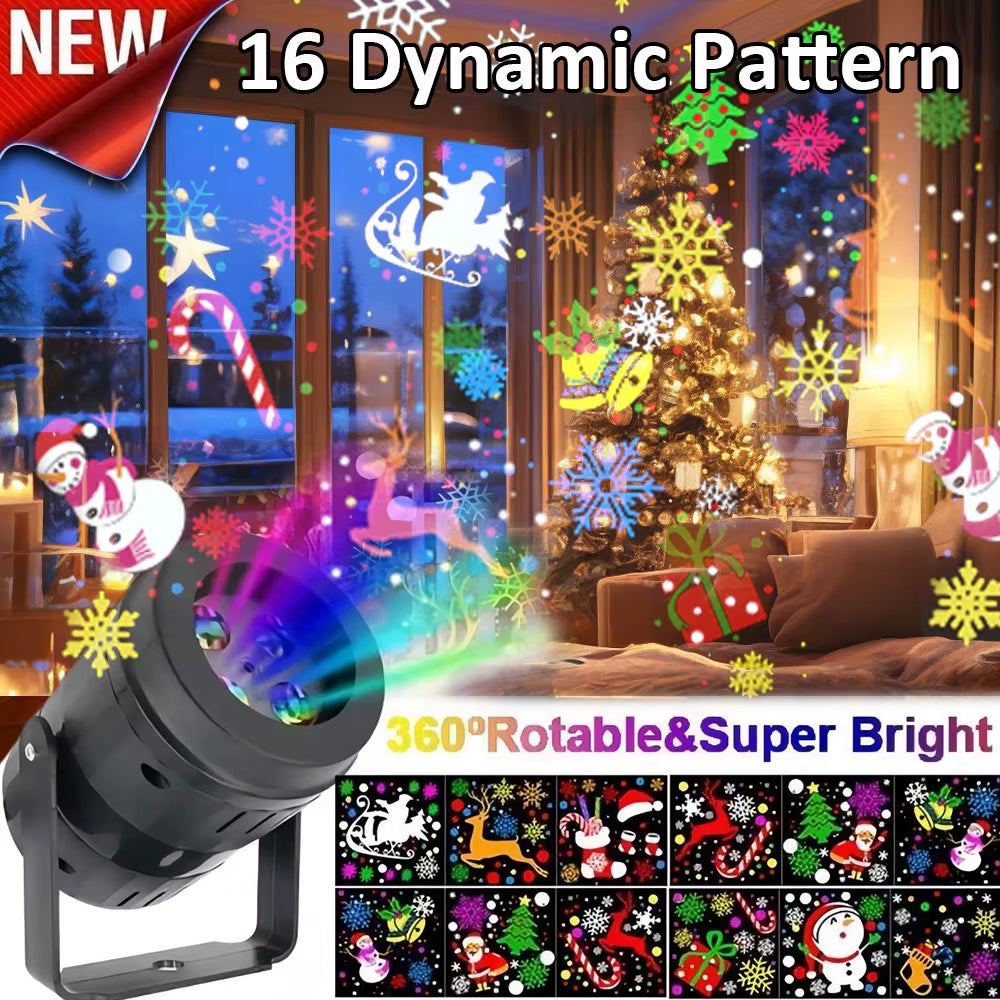 16 Patterns Christmas Projector Lights 