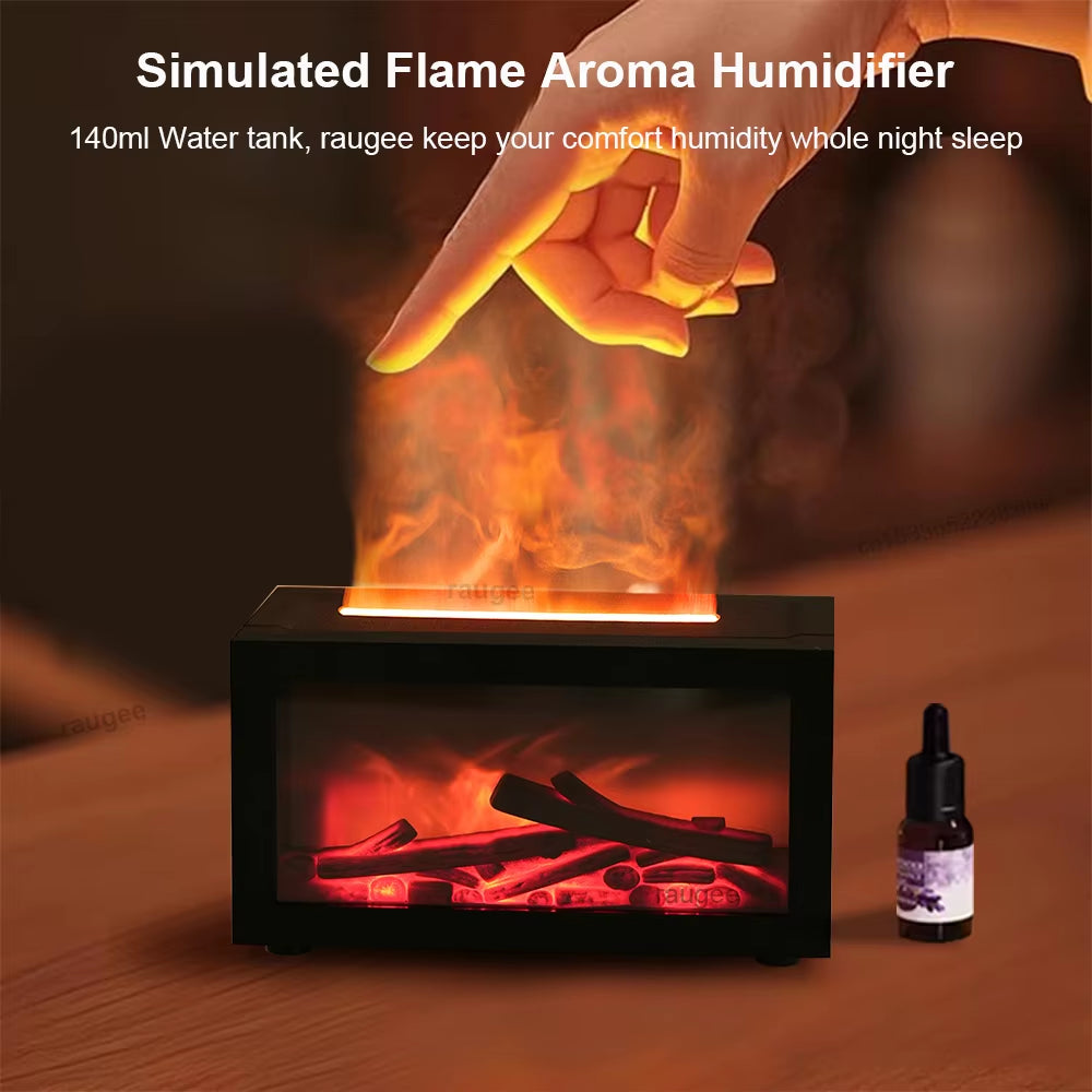 Air Aroma Flame Humidifier: Home Aromatherapy Fragrance Diffuser with LED Night