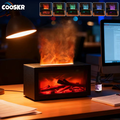 Air Aroma Flame Humidifier: Home Aromatherapy Fragrance Diffuser with LED Night